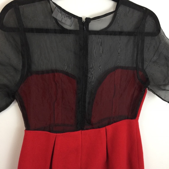 Nasty Gal Red Black Mesa Sweetheart Mini Dress - Picture 8 of 8